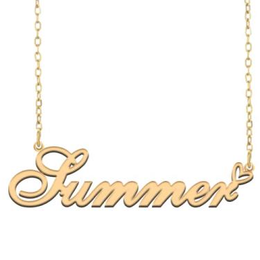 Imagem de A168A Colar de nome personalizado personalizado personalizado colar de nome banhado para mãe filha amizade feminino dia dos namorados aniversário de Natal ano novo, Metal, Sem pedras preciosas