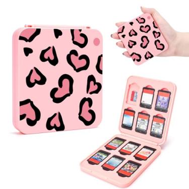 Imagem de DLseego Game Card Case for Switch Lite/Switch/Switch OLED, Love Heart Design Switch Game Cartridge Memory Card Portable Storage with 12 Game Card Slots and 12 Micro SD Card Slots - Pink