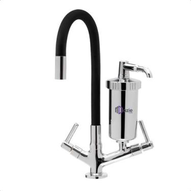 Imagem de Torneira de Cozinha com Filtro Gourmet Bica Flexível Móvel Emborrachad