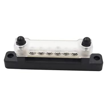 Imagem de Carro 12 Terminal Ground Distribution Block Kit Com 6 12 Parafusos Terminais de Aço Inoxidável, Vermelho Preto para Iate de Barco para Carro (6 terminal)