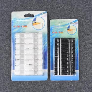 Imagem de Adesivos de parede organizador de cabos com fivela de armazenamento de cabo de dados, cabo de rede, fixador de fio, alinhamento, fivela autoadesiva, para cartão, clipe de cabo sem pregos