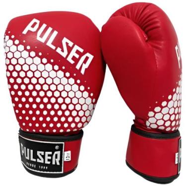 Imagem de Luva De Boxe Muay Thai Kickboxing Vermelho Hexa Branco - Pulser Fight,