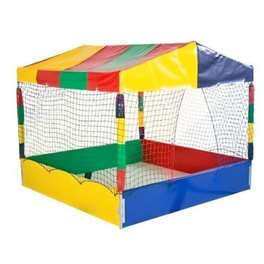 Imagem de Piscina de Bolinhas Quadrada 1,50m Casinha Barraquinha Infantil Colori