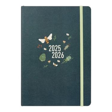 Imagem de Letts of London® Bumblebee Academic Weekly/Monthly Planner, agosto de 2025 a julho de 2026, Semana para Visualização, Encadernação Costurada, Multilíngue, Tamanho A5, 21 cm x 14,9 cm, Floresta