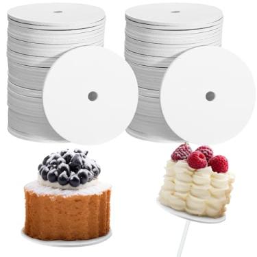 Imagem de Honeydak 100 peças de tabuleiros redondos para bolos, 5 cm, mini base de bolo, papelão para cupcakes, doces, sobremesas, festas de casamento