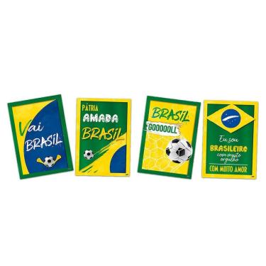 Imagem de Quadros Decorativos Copa Do Mundo Brasil 2022 4 Unidades