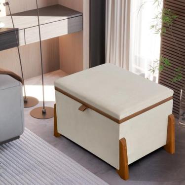 Imagem de Puff Design Luxo Com Estofado Banco Conforto Organizador Premium Pés D