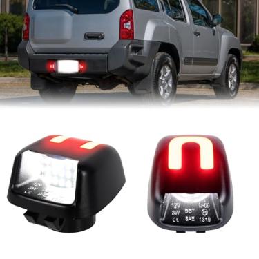 Imagem de Luzes LED para placa de carro compatíveis com Frontier 2007-2019, Titan Xterra 2007-2015, Armada 2008-2015, Equator 2009-2012, pacote com 2 lâmpadas de etiqueta com tubo neon OLED vermelho em forma de
