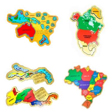 Imagem de Kit Quebra-cabeça Mapas - Drackma