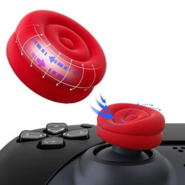 Imagem de PlayVital Tampas de almofada de polegares para ps5, ps4, capa de aperto de polegar para Xbox Series X/S, tampas de aperto de polegar para Xbox One, Elite Series 2, para controle Switch Pro - Vermelho paixão
