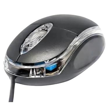Imagem de Mouse Óptico com Fio, Design Ergonômico, LED Azul, Preto