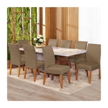 Imagem de Kit Capa de Cadeira Lisa 10 Lugares Malha Gel Várias Cores - Lenharo E