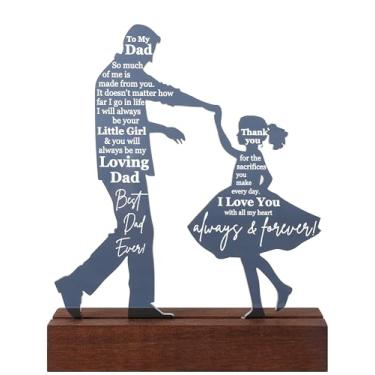 Imagem de Presentes de pai da filha para aniversário, dia dos pais, Natal, dia dos namorados, presente de páscoa - placa de acrílico significativa dança sentimental lembrança decoração de mesa para padrasto