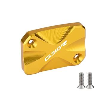 Imagem de Acc-Creativity Tampa do reservatório de fluido de freio dianteiro de alumínio para motocicleta, tampa do reservatório do cilindro mestre compatível com BMW G310GS G310R 2017-2018 (G310R, dourado)