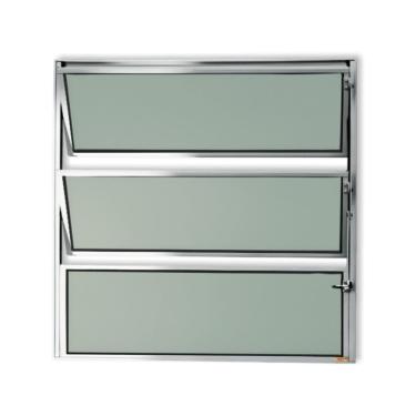 Imagem de Janela Basculante De Alumínio 60x80cm Com Vidro Boreal Anodizado Master Brimak Brilhante