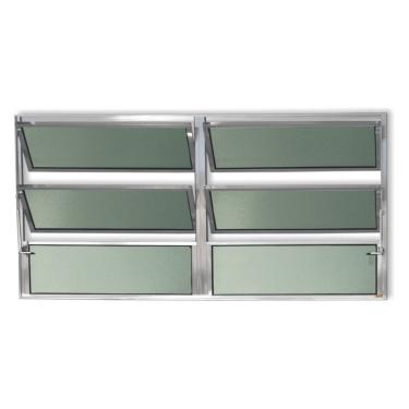 Imagem de Janela Basculante De Alumínio 60x150cm 2 Seções Com Vidro Boreal Plus Brimak Brilhante