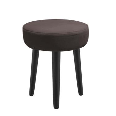 Imagem de Kit 10 Banqueta Alta Julya 55cm Pé Palito Preto Suede Marrom