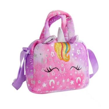 Imagem de Bolsa Infantil Unicórnio do Arco-Iris - Crossbody Fofa e Encantadora para Meninas! (Lilás)