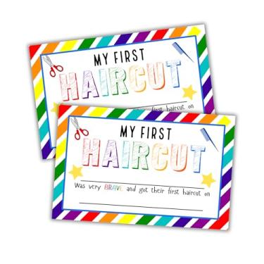 Imagem de Certificado My First Haircut Pacote com 30 unidades, 14 x 21,6 cm, bravery Achievement Milestone Hair Stylist Award, cartolina entregue aos clientes