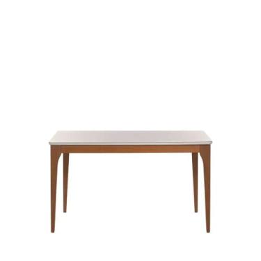 Imagem de Mesa de Jantar Retangular c/ Vidro para 4 Lugares Ella 135 cm - Natura