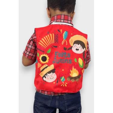 Imagem de Colete Junino Festa Junina Caipira São João Arraiá Menino - DANY E DAN