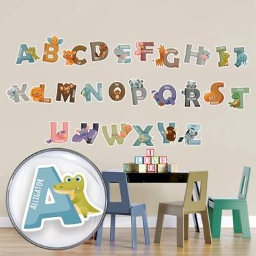 Imagem de Adesivo de Parede Alfabeto Infantil Aprender Animais Inglês
