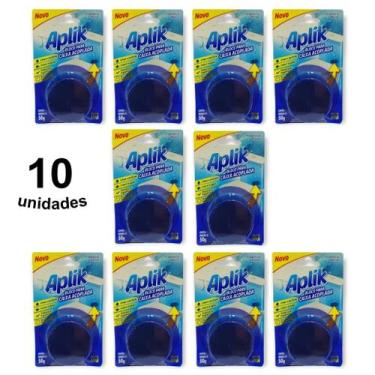 Imagem de Kit 10 Detergente Sanitário Bloco Caixa Acoplada Até 300 Descargas Mar