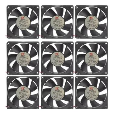 Imagem de Kit 10 Micro Ventilador 80x80x20mm Gabinete Cooler 12v Com Fio Para Ar