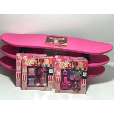 Imagem de 1 SKATE INFANTIL COLOR GIRL ROSA   + 1 Kit Maquiagem Infantil - BG Pla