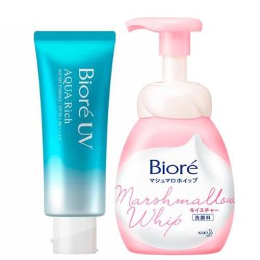 Imagem de Bioré Kit - Sabonete Líquido Facial Marshmallow Whip + Protetor Solar 