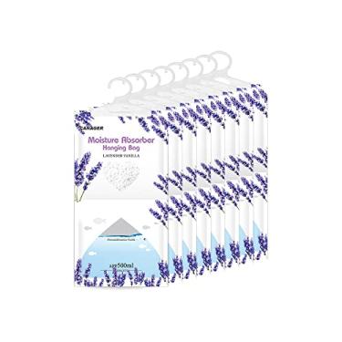 Imagem de CANAGER Absorvente de umidade para pendurar, lavanda baunilha, dessecante à prova de umidade, desumidificador pendurado (8 pacotes) para armário, 354 g