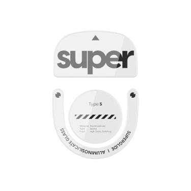 Imagem de Patins de mouse de vidro Superglide - Deslizamento super suave, borda redonda polida, pés de mouse para jogos super rápidos com sola durável para Logitech G Pro X Superlight2 (Tipo-S, branco)