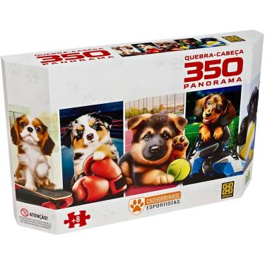 Imagem de Puzzle Panorama Cachorrinhos Esportistas 350 Peças Grow