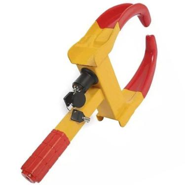 Imagem de Trava de Roda Controle Estacionamento Carro Moto Anti Furto Roubo Segurança Automotiva Universal Veiculo Food Truck