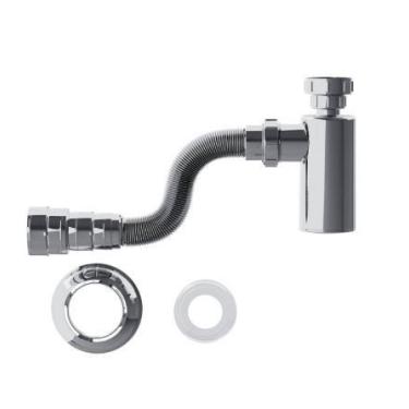 Imagem de Sifao Tubo Extensivo Cromado P/ Lavatorio C/ Copo 55cm - Blukit - BLUK
