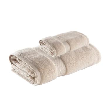 Imagem de Jogo de Toalha de Banho e Rosto Super Soft Zero Twist, 2 pe�as, Algod�o, Toque Macio, 500g/m�, Altihaus, Alta Absor��o, Durabilidade (Bege)