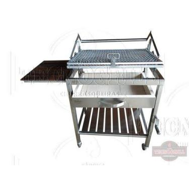 Imagem de Grelha inox dupla com braseiro tc000481-2 - TecnoGrill, Único