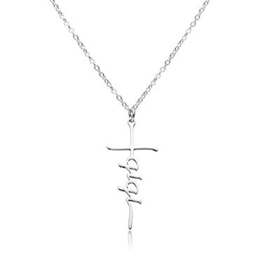 Imagem de Yooborn Colar com cruz gigi para presente de avó cristo, joia de aço inoxidável, recortada, letra gigi, colar com pingente de cruz para mulheres, joias religiosas, cristãs, presentes de Dia das Mães