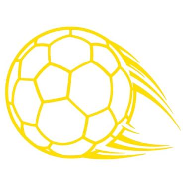 Imagem de Adesivo Bola de Futebol Gol Ideal para notebook carro portas vidros Paredes Quarto Infantil vários tamanhos (AMARELO, 39,6X30cm)