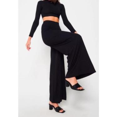 Imagem de Calça Pantalona Ribana - DILUXO, G, Preto