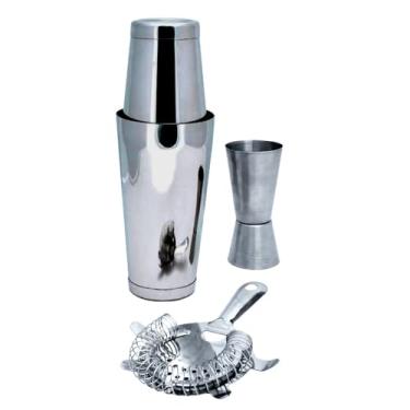 Imagem de Jogo de 3 Pc Coqueteleira Boston de Inox 550Ml Fracalanza - Full Fit