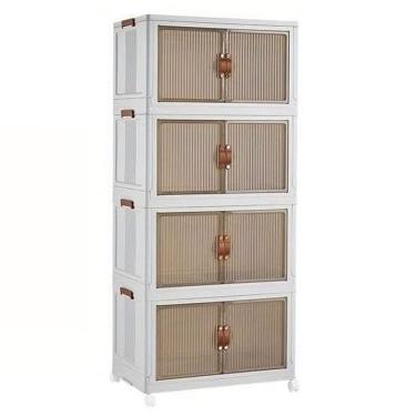 Imagem de Armario Organizador 4 Andares Dobravel Empilhavel Guarda Roupas Objetos Sabao 