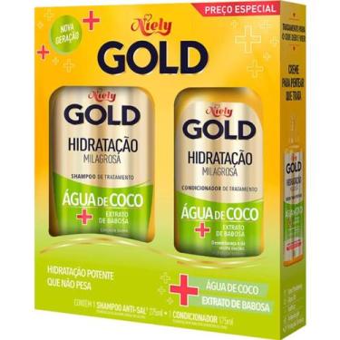 Imagem de Shampoo e Condicionador Niely Gold Hidratação Milagrosa Água de Coco +