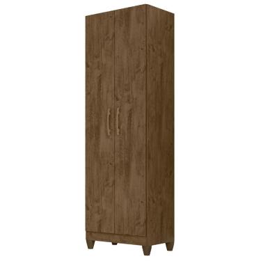 Imagem de Armário Multiuso Lavanderia 55cm 2 Portas Staxx Castanho Wood Z17 - Mpozenato