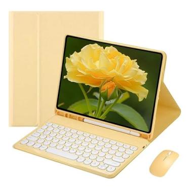 Imagem de Capa Com Teclado Redondo + Mouse Para Tab S7fe/s7plus/s8plus