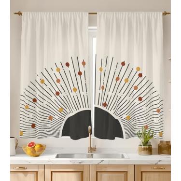 Imagem de Stanoha Cortinas De Cozinha (2 Peças) Sobre A Pia Para Janela Banheiro, Café, Porão, Cozinha, Estilo Fazenda, Minicortina Curta, Boho, Elegante, Vintage, Retrô, Rústico, Moderno, Fofo - 26 X 45 Pol.