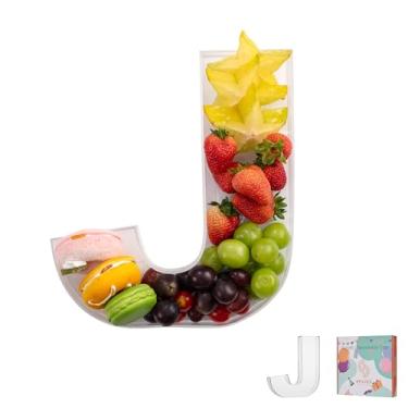 Imagem de Bandeja de charcutaria de acrílico com letras e números de 28 cm – Caixa de alfabeto reutilizável preenchível para doces, lanches, cupcakes – Travessa de servir para aniversário, casamento, festa de