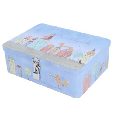 Imagem de Generic Caixa de Armazenamento de Lata, Latas de de Desenho Animado de Metal Vazias Pequenas Vintage Non Break Com Trava para Férias para Crianças