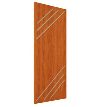 Imagem de Porta De Madeira Frisada U.V 210cm x 90cm - R30K - AQUI MOVEIS, Mogno