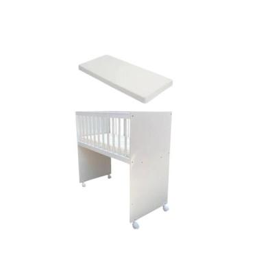 Imagem de Mini Berço Moises Com Rodizio e Colchão -Branco - Veronez Decor